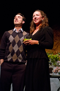 Pictured left to right: Ben Calabrese as Jim and Maryssa Wanlass as Diane in To Sleep and Dream by John Fisher; A Theatre Rhinoceros production at Z Below; Photo by Kent Taylor. 