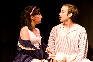 Ann Lawler as Chrisitna and William J. Brown III as Mac in Fighting Mac! by John Fisher; a Theatre Rhinoceros production at Thick House; Photo by Kent Taylor. 