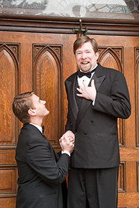 Pictured left to right: Caleb Draper as Ben and Bill Fahrner* as Mark in Stephen Sondheim's MARRY ME A LITTLE, a musical comedy with music and lyrics by Stephen Sondheim; directed by John Fisher. A Theatre Rhinoceros Production at the Eureka Theatre. 