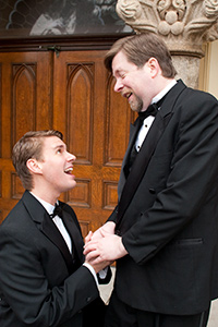 Pictured left to right: Caleb Draper as Mark and Bill Fahrner as Ben in Stephen Sondheim's MARRY ME A LITTLE, a musical comedy with music and lyrics by Stephen Sondheim; directed by John Fisher. A Theatre Rhinoceros Production at the Eureka Theatre. 