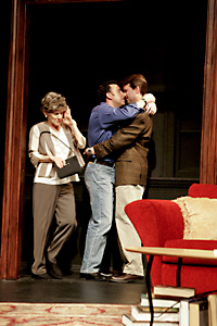Pictured left to right: Tamar Cohn as Doreen, Christopher M. Nelson as Jack and Jeremy Cole as Dave in A Necessary Evilby John Fisher?Photo by David Wilson