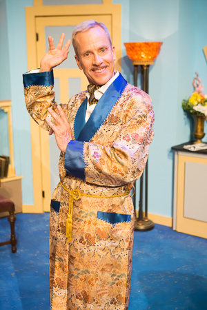 Pictured: John Fisher as Garry in Noël Coward's PRESENT LAUGHTER, A Theatre Rhinoceros Production at The Eureka Theatre, Photo by David Wilson. 