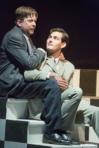 Pictured left to right: Bill Fahrner* as Addison Mizner and Michael Doppe as Hollis Bessemer in ROAD SHOW music and lyrics by Stephen Sondheim, book by John Weidman, directed by John Fisher, photo by David Wilson; A Theatre Rhinoceros Production at the Eureka Theatre. *Member Actors’ Equity Association.