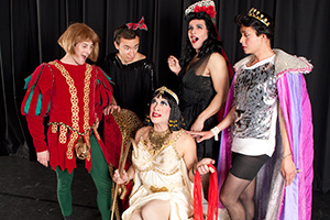 Pictured left to right: Sean Keehan, Robert Kittler, Tom Orr, Carlos Barrera, and Jean Franco in SEX REV: THE JOSE SARRIA EXPERIENCE, written and directed by John Fisher; produced by Theatre Rhinoceros; photos by Kent Taylor. 