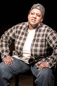 Pictured: Alexaendrai Bond as Mo in WALK LIKE A MAN by Laurinda D. Brown; directed by John Fisher. A Theatre Rhinoceros Production at The Costume Shop. Photo by David Wilson.