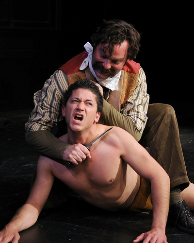 Michael Vega and Chris Libby in "Ishi: The Last of the Yahi" by John Fisher; Photo by Judi Price
